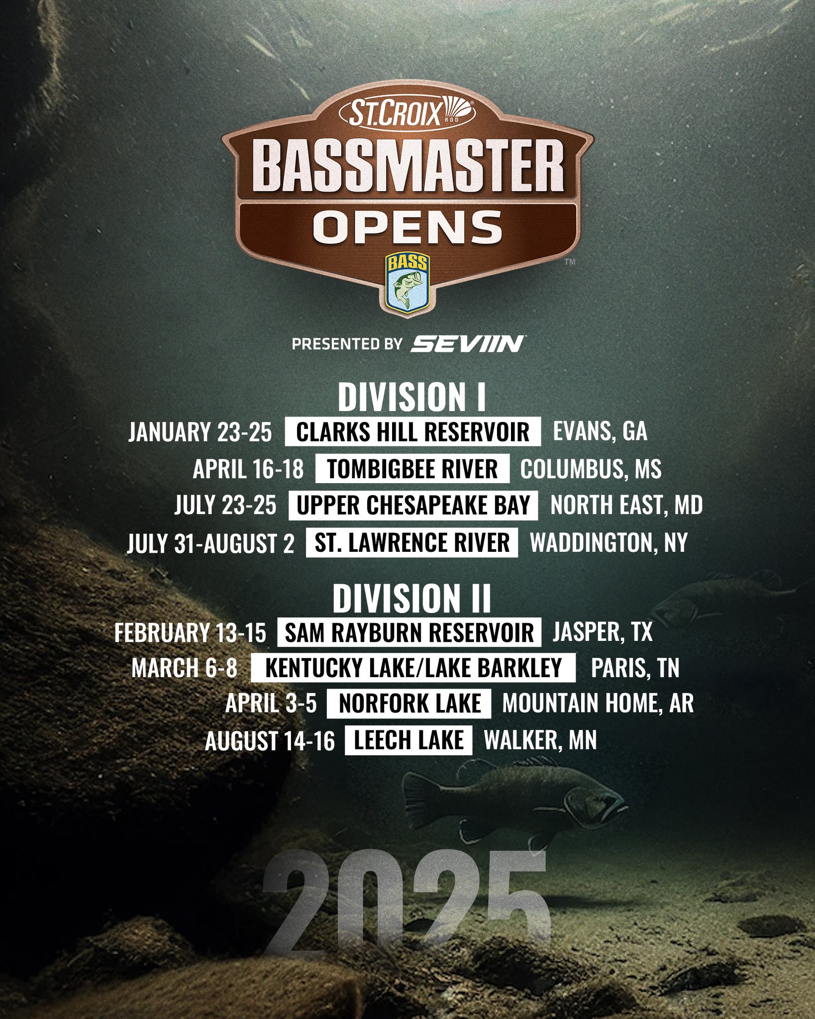 2027 Bassmaster Open Schedule